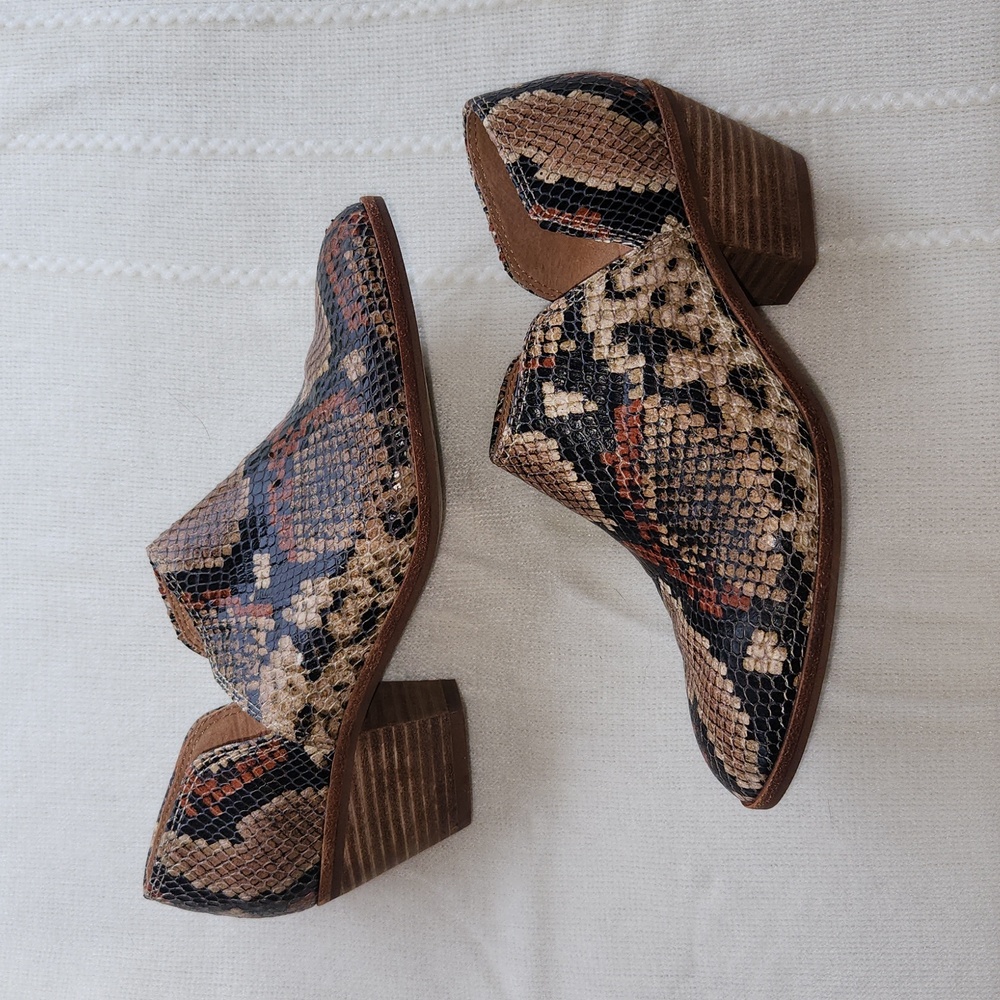 Madewell Women's Leather Upper Snake skin Print Bootie